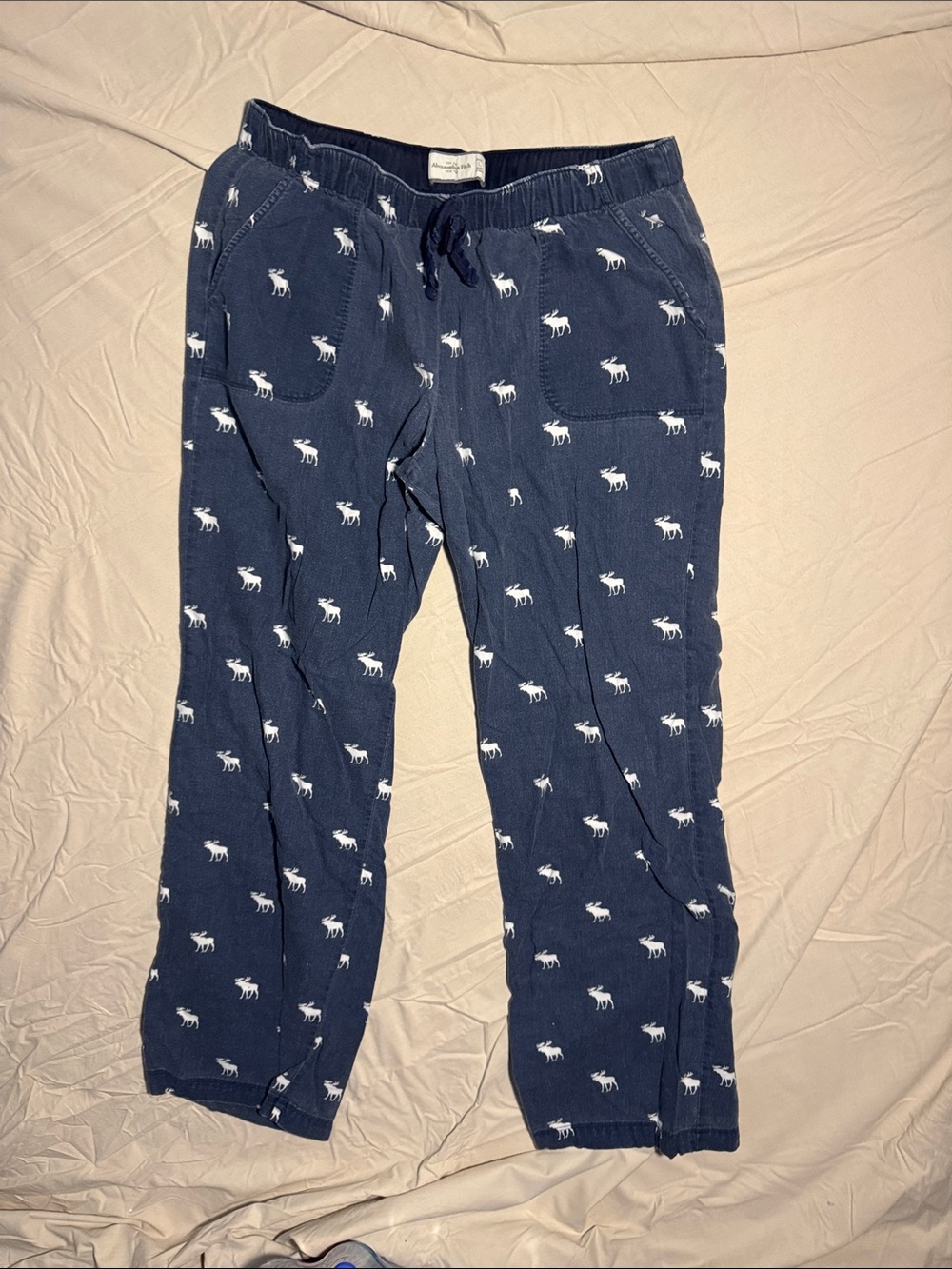 Abercrombie & Fitch Navy Moose-Print Women’s Pajama Bottoms